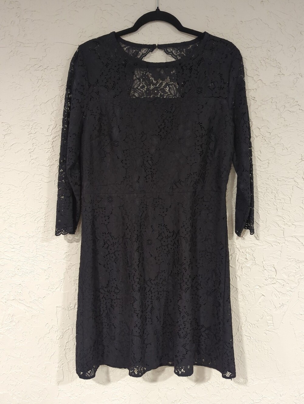 NWT Loft Black Lace Dress 3/4 Sleeve - Size 12 Classic Elegant Chic Date Night